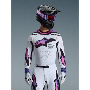 Tricou cross-enduro ALPINESTARS SUPERTECH AFD VISTA 2026 L Alb/Mov/Negru, 3
