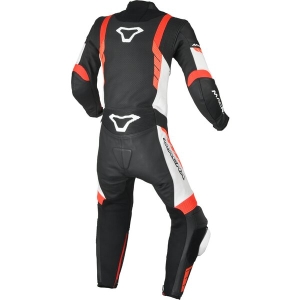 Combinezon de piele 1 piesa de copii MACNA VARSHALL JUNIOR Negru/Alb/Rosu 140, 3