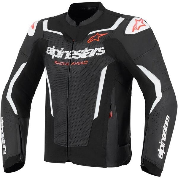 Geaca de piele sport ALPINESTARS GP FORCE V2 AIRFLOW 48 Negru/Rosu fluo, 3