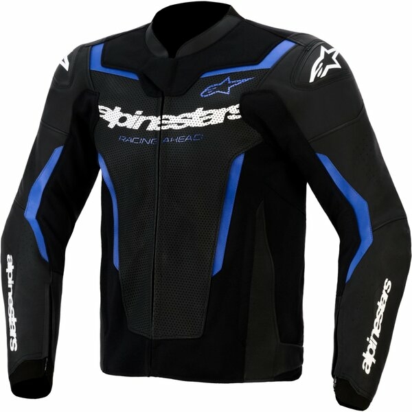 Geaca de piele sport ALPINESTARS GP FORCE V2 AIRFLOW Negru/Alb 54, 7