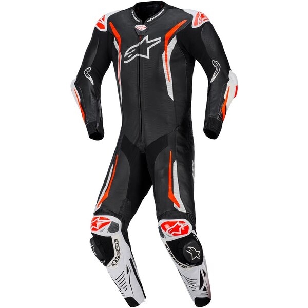 Combinezon de piele race 1 piesa ALPINESTARS GP TECH V5 48 Rosu fluo/Alb, 3