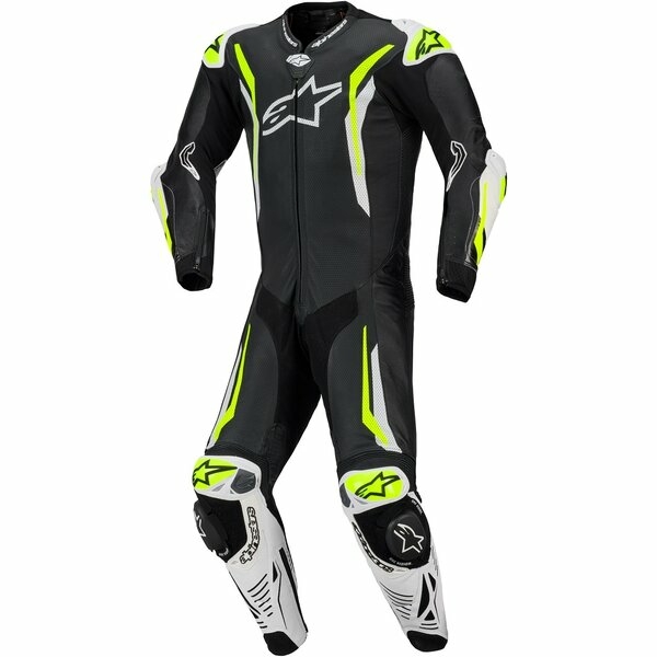 Combinezon de piele race 1 piesa ALPINESTARS GP TECH V5 52 Negru/Alb/Rosu fluo, 4