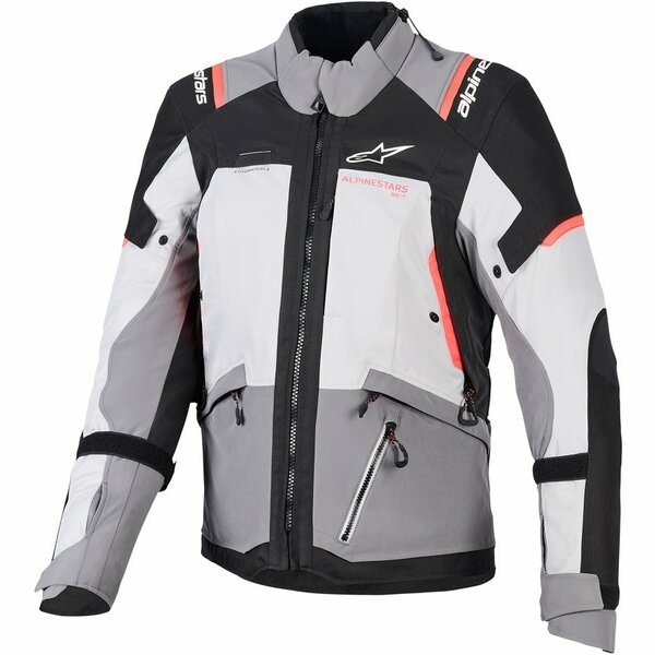 Geaca dama textil impermeabila ALPINESTARS STELLA ANDES DRYSTAR® V4 L Gri inchis/Gri deschis/Coral fluo, 2