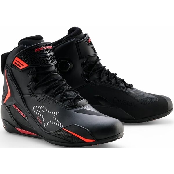 Ghete moto sport/touring ALPINESTARS FASTER-4 DRYSTAR 44 Negru/Rosu fluo, 5