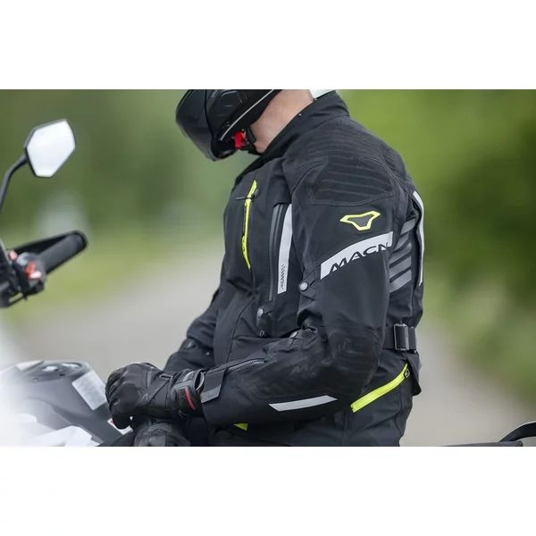 Geaca textil impermeabila touring/adventure MACNA ULTIMAX 2.0 L Negru/Galben fluo, 5