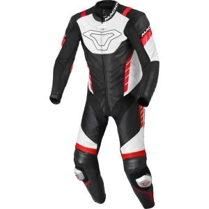 Combinezon de piele 1 piesa MACNA VARSHALL Negru/Alb 52, 5