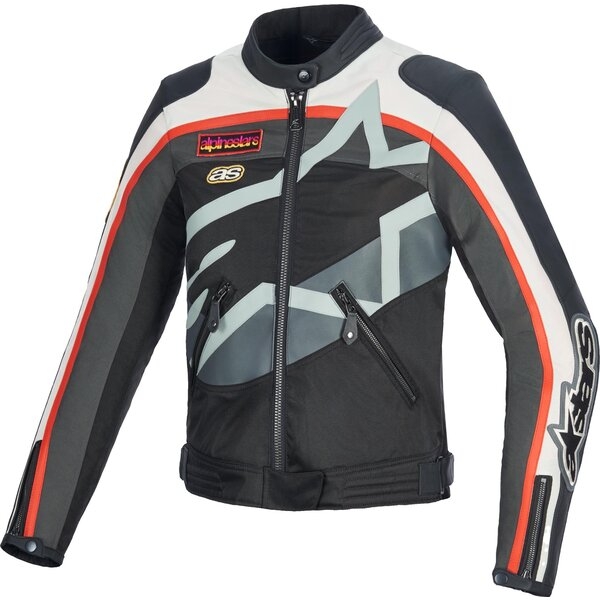 Geaca dama textil urban/vintage ALPINESTARS IDLES S Alb/Rosu/Negru, 12