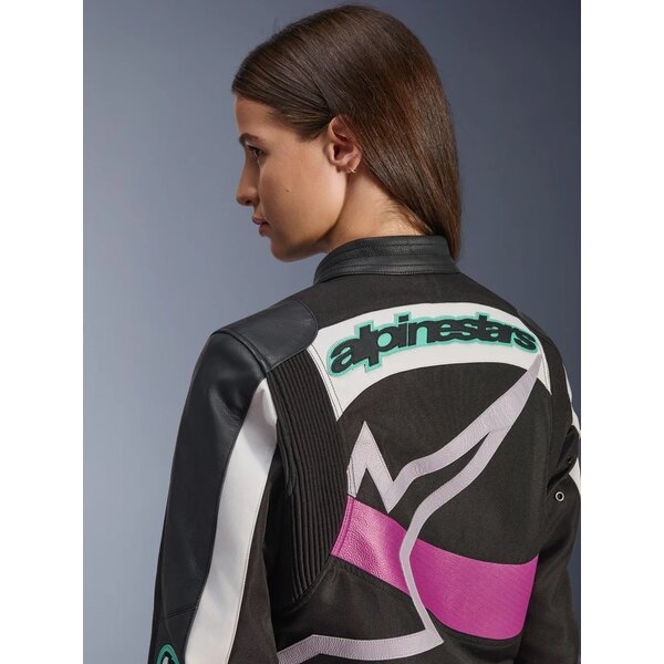 Geaca dama textil urban/vintage ALPINESTARS IDLES L Negru/Alb/Mov, 14