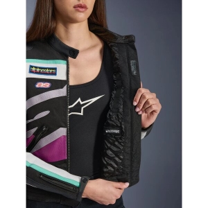 Geaca dama textil urban/vintage ALPINESTARS IDLES L Alb/Rosu/Negru, 3