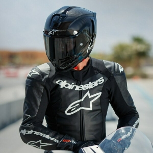 Casca integrala sport ALPINESTARS SUPERTECH R10 CARBON SOLID XS Alb Lucios/Negru Mat