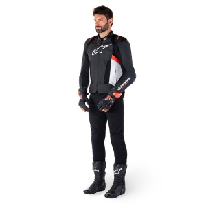 Geaca de piele sport ALPINESTARS MISSILE V3 AIRFLOW 50 Negru/Alb/Rosu fluo, 4