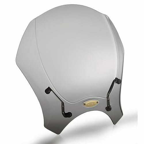 Parbriz universal fumuriu 35 x 41cm (H x W). Necesita kit montaj specific motocicletei