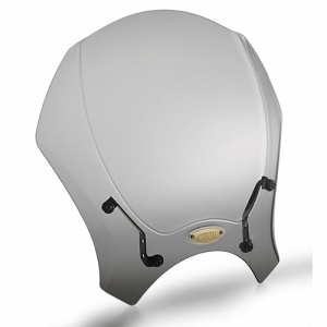 Parbriz universal fumuriu 35 x 41cm (H x W). Necesita kit montaj specific motocicletei