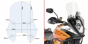Parbriz Transparent Givi KTM 1050 Adventure (15   16)   1090 Adventure (17   19)   1190 Adventure (13   16)