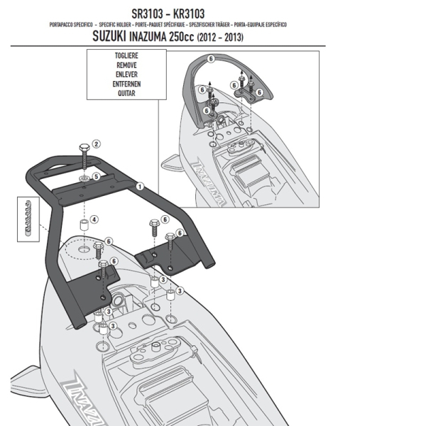 Suport Top Case Givi Monolock Suzuki Inazuma 250 (12   16)