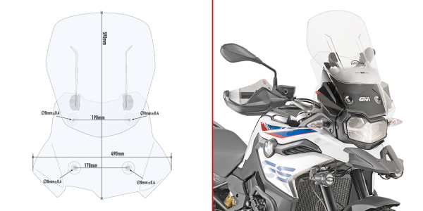Parbriz Givi Transparent + Deflector Vant BMW F 850 GS   F 750 GS (18-)