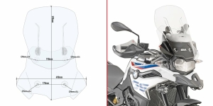 Parbriz Givi Transparent + Deflector Vant BMW F 850 GS   F 750 GS (18-)