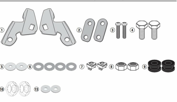 Kit fixare pentru parbriz Givi 1163DT, 1129DT, 1129D
