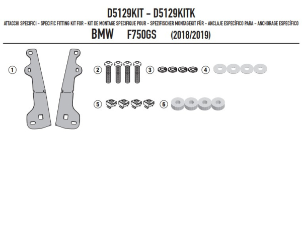 Kt fixare parbriz Givi D5127S, D5127ST, AF5127B