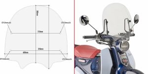 Parbriz Transparent Givi Honda Super Cub C125 (18-)