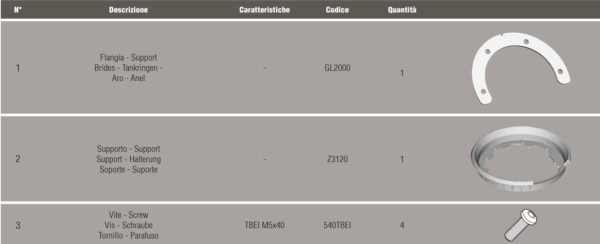 Flansa metalica Givi pentru fixare geanta rezervor BF52