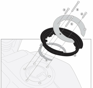 Flansa metalica Givi pentru fixare geanta rezervor BF53