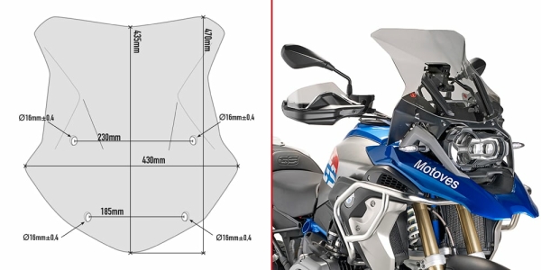 Parbriz Fumuriu Givi BMW R 1200 GS - Adventure (2016)   R 1250 GS - Adventure (19-)