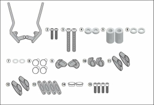 Kit fixare parbriz Givi Yamaha D, sAoelight 125 - 2154A