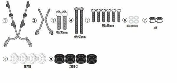 Kit Fixare Parbriz Givi Moto Guzzi V7 850 Stone   Special - 8206A