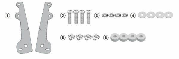 Kit fixare parbriz Givi Kymco Dink R 125-150 Tunnel   Dink 125-150 Flat - 6121DT