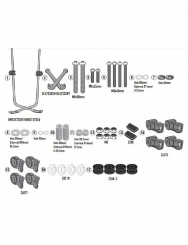 Kit fixare parbriz Givi Suzuki DL 650 V-Storm L2-L3-L4-L5-L6  (11-16)