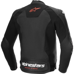 Geaca de piele ALPINESTARS FASTER V3 AIRFLOW 46 Negru/Rosu fluo, 4
