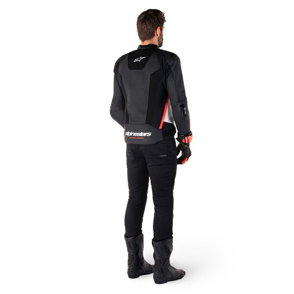 Geaca de piele sport ALPINESTARS MISSILE V3 AIRFLOW 46 Negru/Galben fluo/Alb, 12