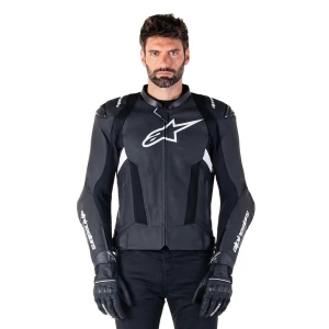 Geaca de piele sport ALPINESTARS MISSILE V3 AIRFLOW 46 Negru/Galben fluo/Alb, 3