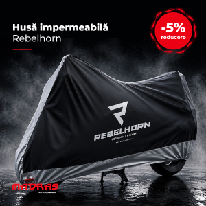 Husă Moto Impermeabilă Rebelhorn — Poliester Dublu Cusut, Protecție Ploaie, Praf, UV