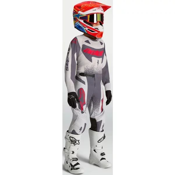 Tricou cross-enduro copii ALPINESTARS SUPERTECH SWAN 2027 S Gri/Rosu, 3