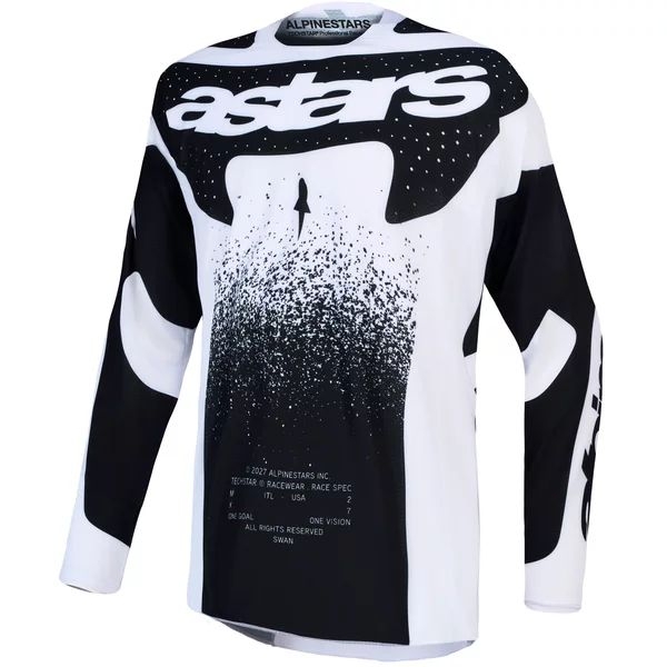 Tricou cross-enduro ALPINESTARS TECHSTAR SWAN 2027 S Alb/Negru, 12