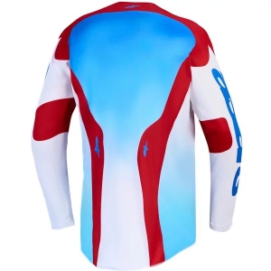 Tricou cross-enduro ALPINESTARS RACER HUNT 2027 S Alb/Rosu fluo/Albastru, 3