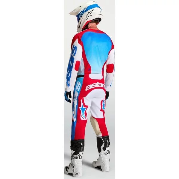 Pantaloni cross-enduro ALPINESTARS RACER HUNT 2027 30 Alb/Rosu fluo/Albastru, 7
