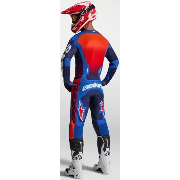 Pantaloni cross-enduro ALPINESTARS RACER HUNT 2027 30 Alb/Rosu fluo/Albastru, 14