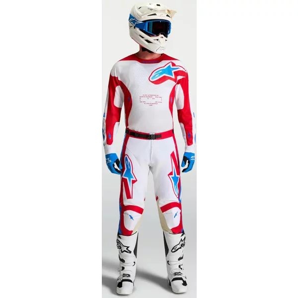 Pantaloni cross-enduro ALPINESTARS RACER HUNT 2027 30 Alb/Rosu fluo/Albastru, 15