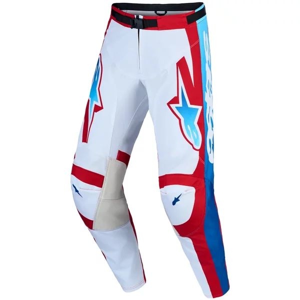 Pantaloni cross-enduro ALPINESTARS RACER HUNT 2027 30 Alb/Rosu fluo/Albastru, 21