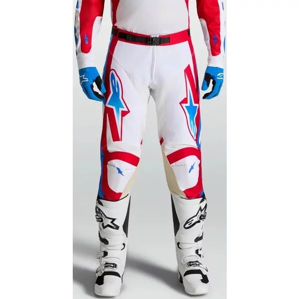 Pantaloni cross-enduro ALPINESTARS RACER HUNT 2027 30 Alb/Rosu fluo/Albastru, 22