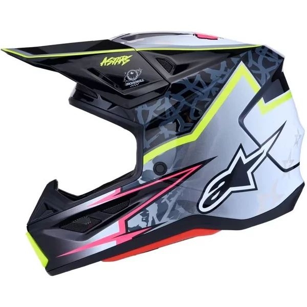 Casca cross-enduro ALPINESTARS S-M7 BLASTER ECE06 S Negru/Gri/Galben fluo, 18