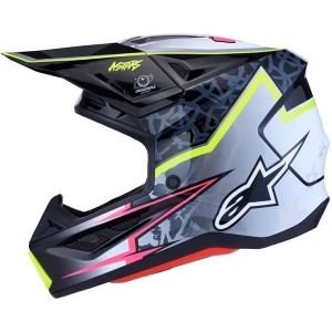 Casca cross-enduro ALPINESTARS S-M7 BLASTER ECE06 S Negru/Gri/Galben fluo, 18