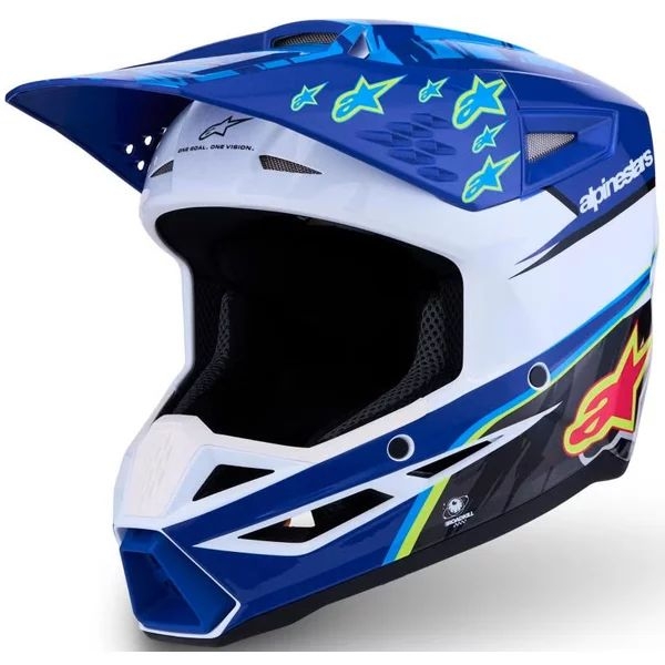 Casca cross-enduro de copii ALPINESTARS S-M3 YOUTH FALCON ECE06 S Rosu/Alb/Albastru, 17