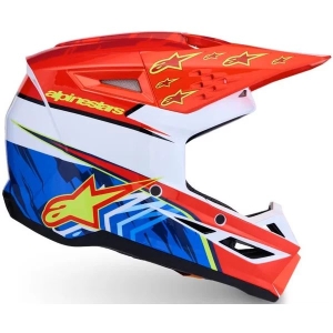 Casca cross-enduro de copii ALPINESTARS S-M3 YOUTH FALCON ECE06 S Rosu/Alb/Albastru, 5
