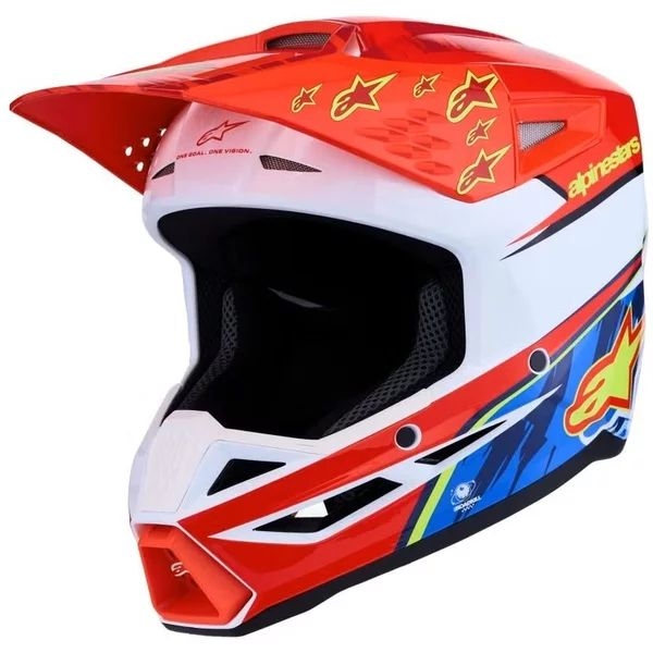 Casca cross-enduro ALPINESTARS S-M3 FALCON ECE06 S Rosu/Alb/Albastru, 10