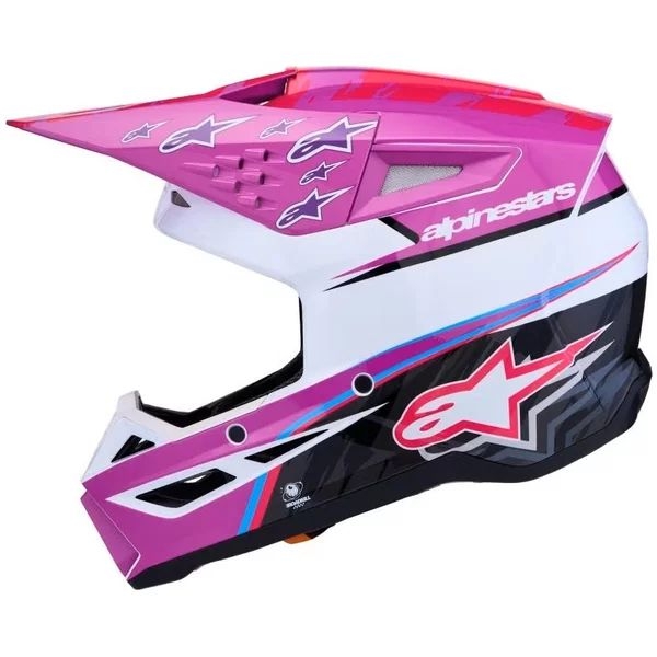 Casca cross-enduro ALPINESTARS S-M3 FALCON ECE06 S Rosu/Alb/Albastru, 18
