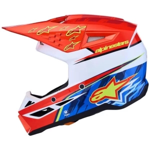 Casca cross-enduro ALPINESTARS S-M3 FALCON ECE06 S Rosu/Alb/Albastru, 16
